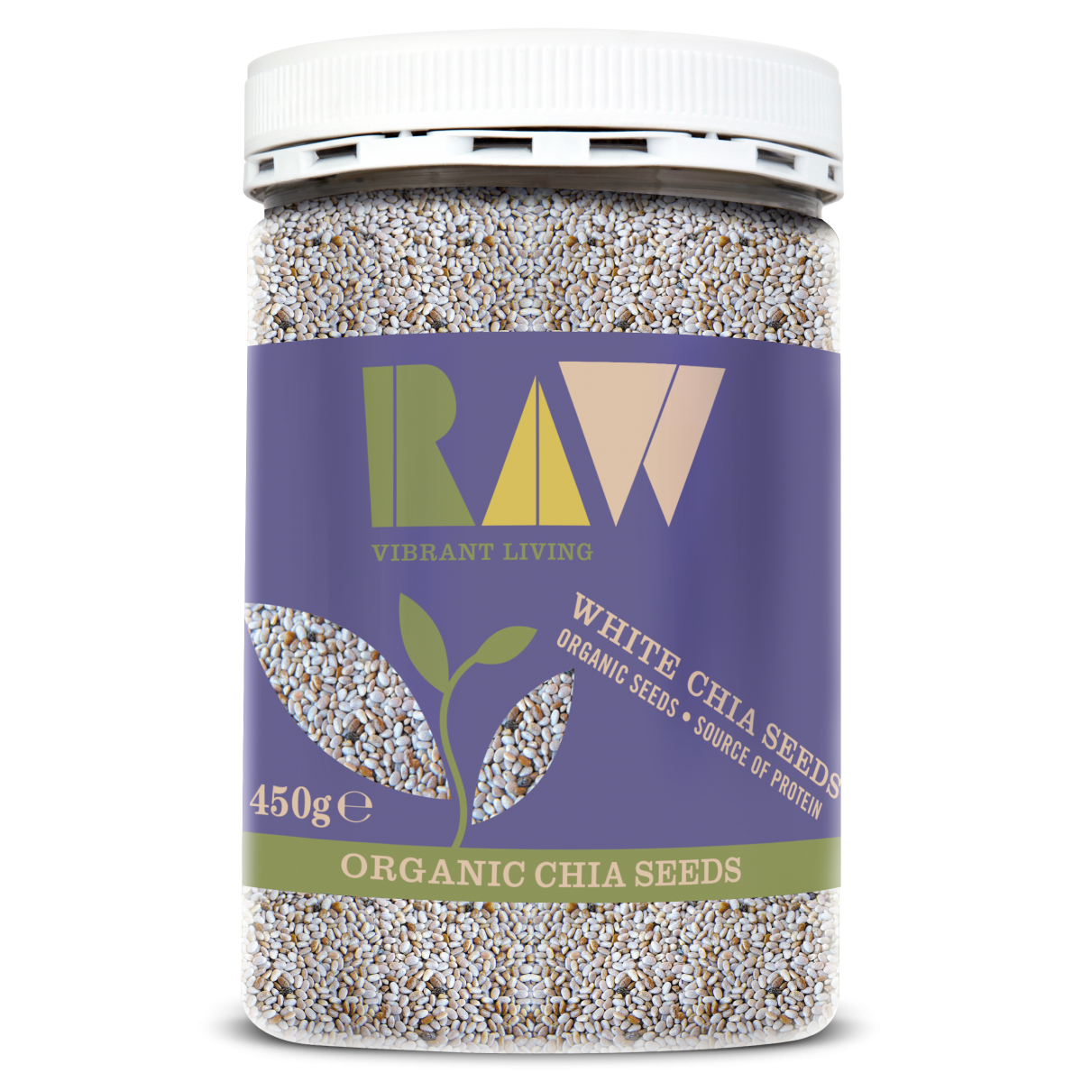 Raw Health Organic Chia Seeds White 450g